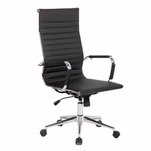 Cadeira Presidente Charles Eames Base Cromada Giratória