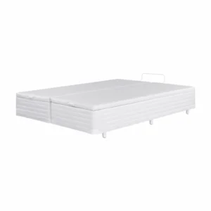 Base Cama Box Baú Bipartida Branca com Pistão Hidráulico
